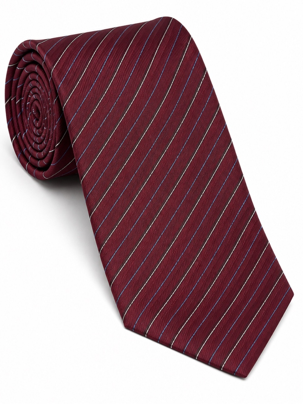 Marks & Spencer Deep Red Pinstripe Tie. 3.5” X 58”